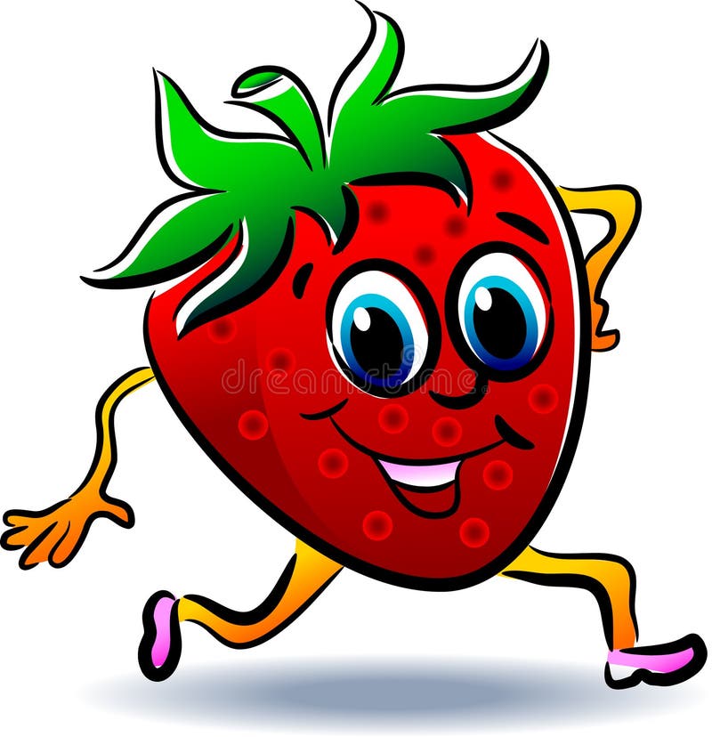 Strawberry cartoon stock vector. Illustration of feeling - 90134114