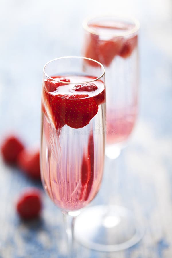 Strawberry Champagne Cocktail Stock Photo Image of drink, strawberry