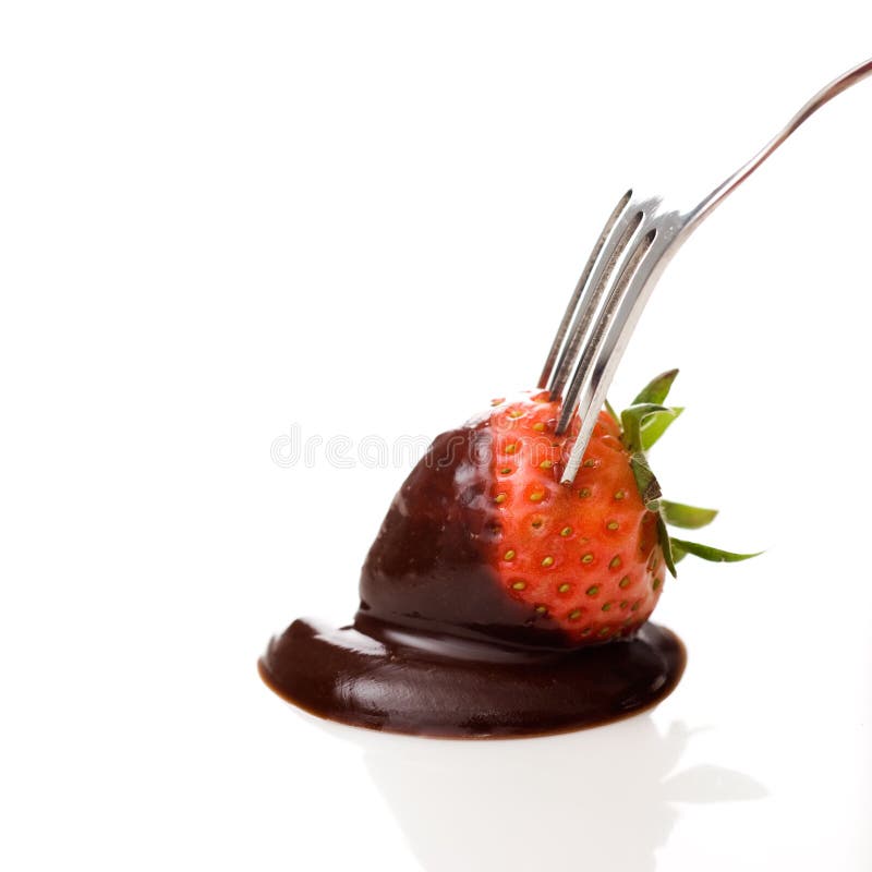 Strawberry in Chocolate Sauce Stock Photo Image of healthy, dessert