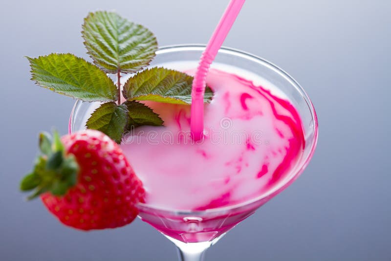 Strawberry Cocktail with Mint Stock Image Image of color, closeup