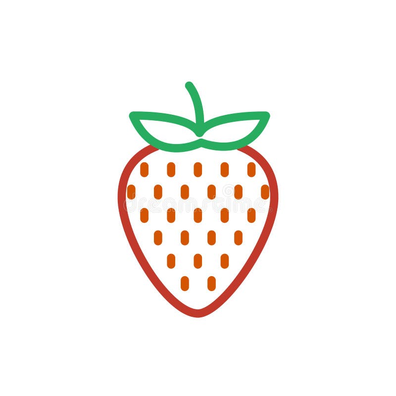 Strawberry Icon Vector. Outline Fruit , Line Strawberry Symbol. Stock  Vector - Illustration of object, dessert: 118118155