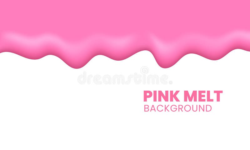 Strawberry Cream Melted On White Background Pink Strawberry Cream Dripping Background Stock