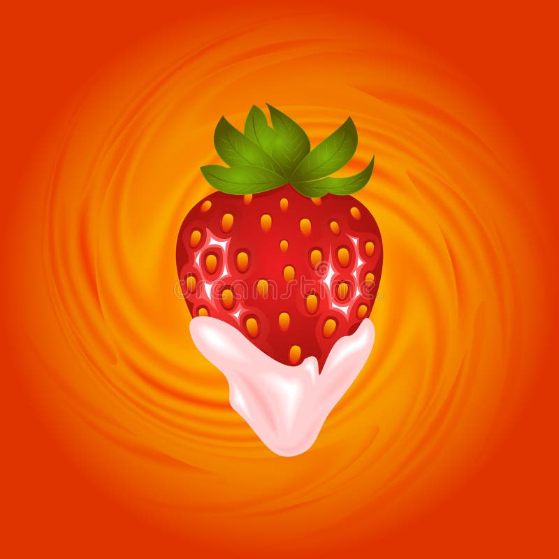 Strawberry and cream swirl stock illustration Strawberry and cream swirl stock illustration