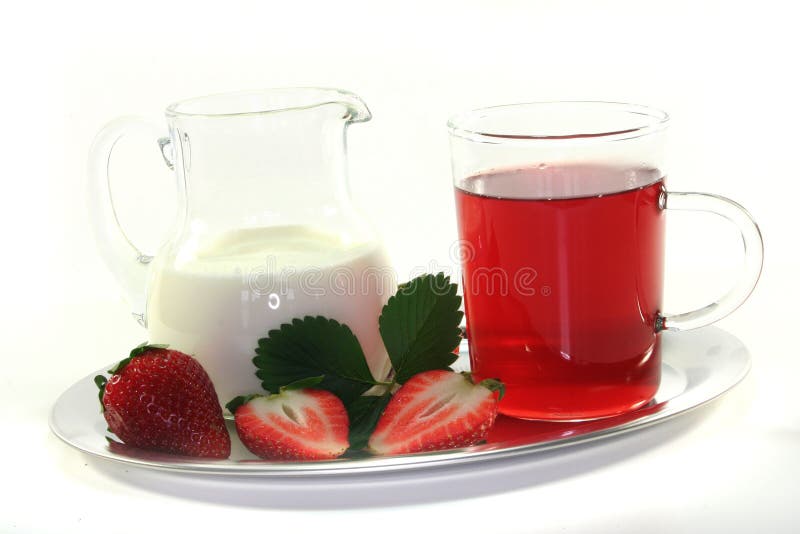 Strawberry cream tea stock image. Image of cream, light 14231447
