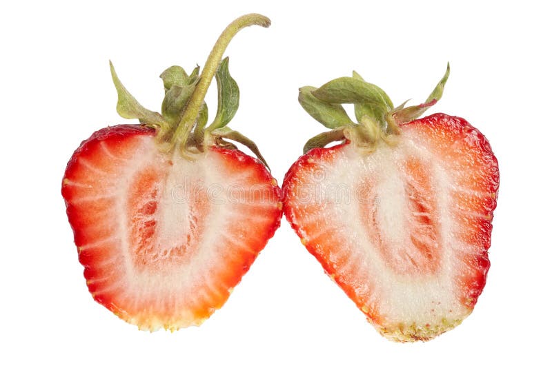 Strawberry cut in half stock image. Image of food, ground 19716537