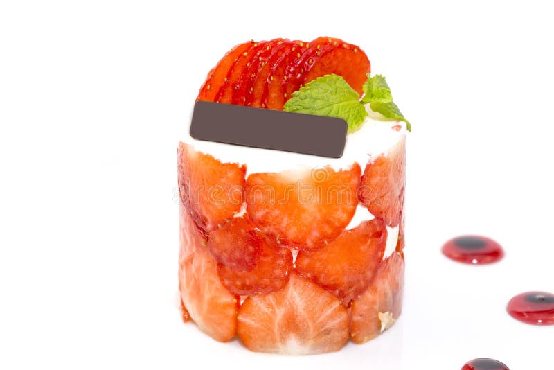 Strawberry dessert stock image. Image of decorated, fruit 40657497