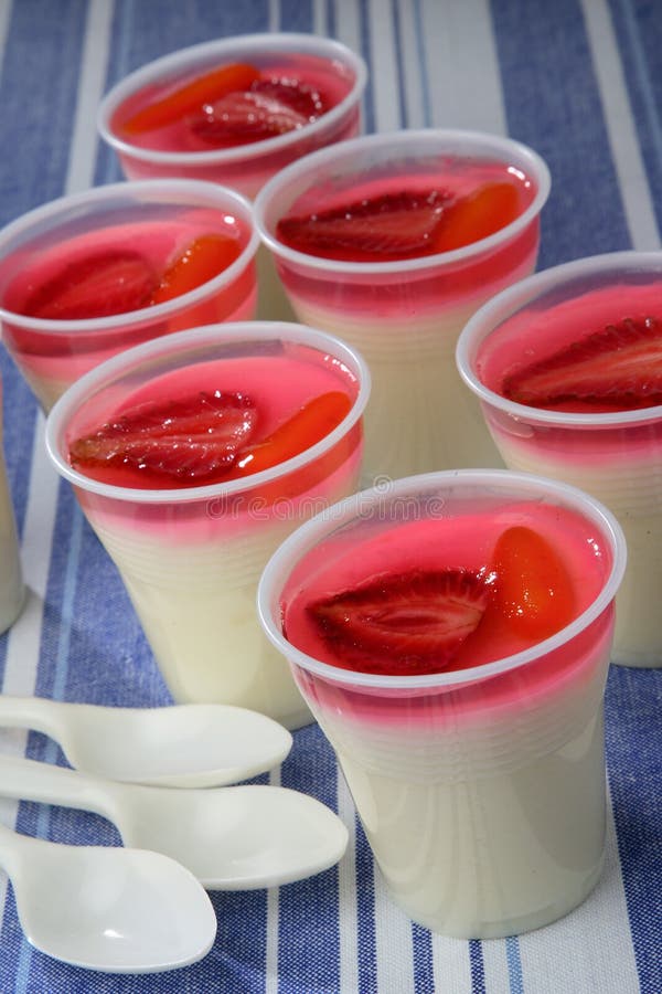 Strawberry dessert in glass