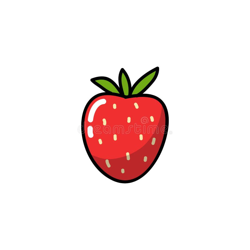 Strawberry doodle icon stock vector. Illustration of nutrition - 179685516