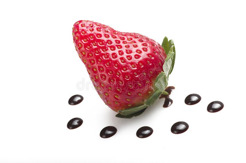 Strawberry with drop of chocolate