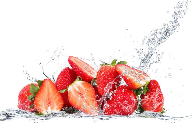 Strawberry falling in water royalty free stock image Strawberry falling in water royalty free stock image