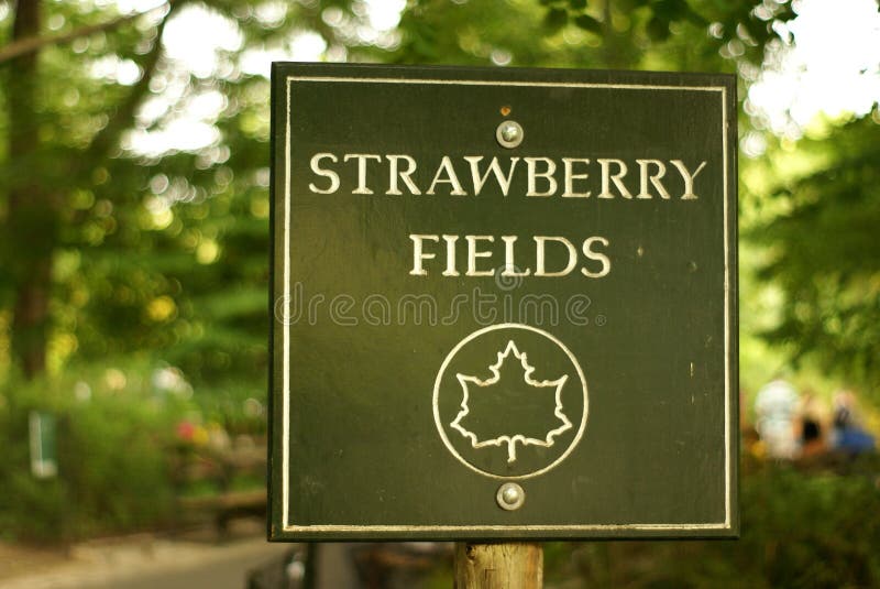 Strawberry Fields of Central Park in New York City, in the memory of John Lennon by Ono Yoko. Strawberry Fields of Central Park in New York City, in the memory of John Lennon by Ono Yoko