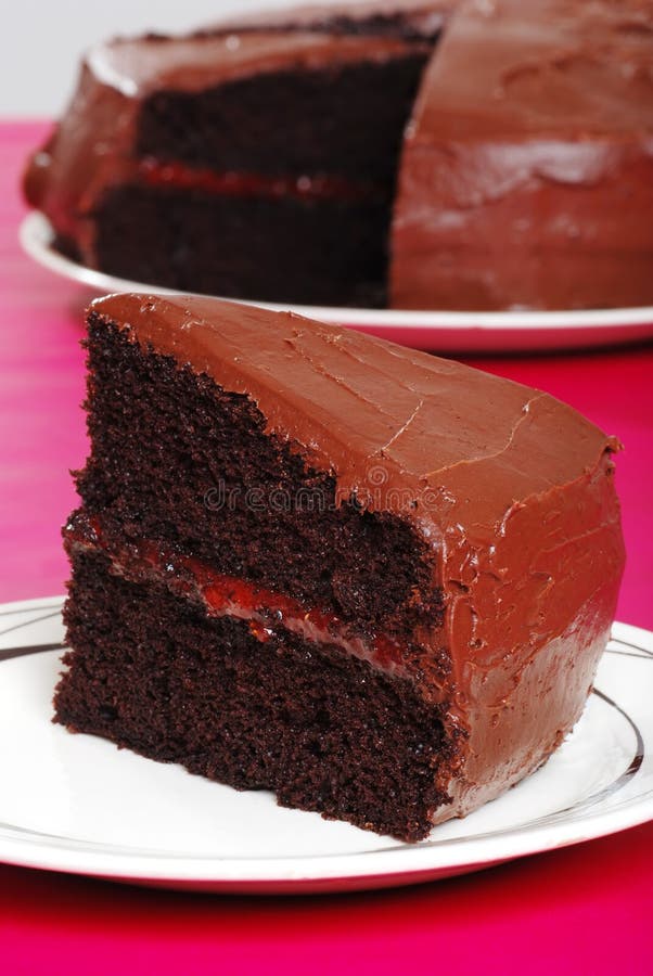 Strawberry Filled Double Chocolate Cake Stock Photo Image of filled