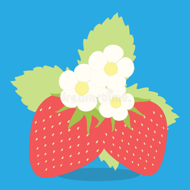 Strawberry and flower 07 stock vector. Illustration of flower 197988996