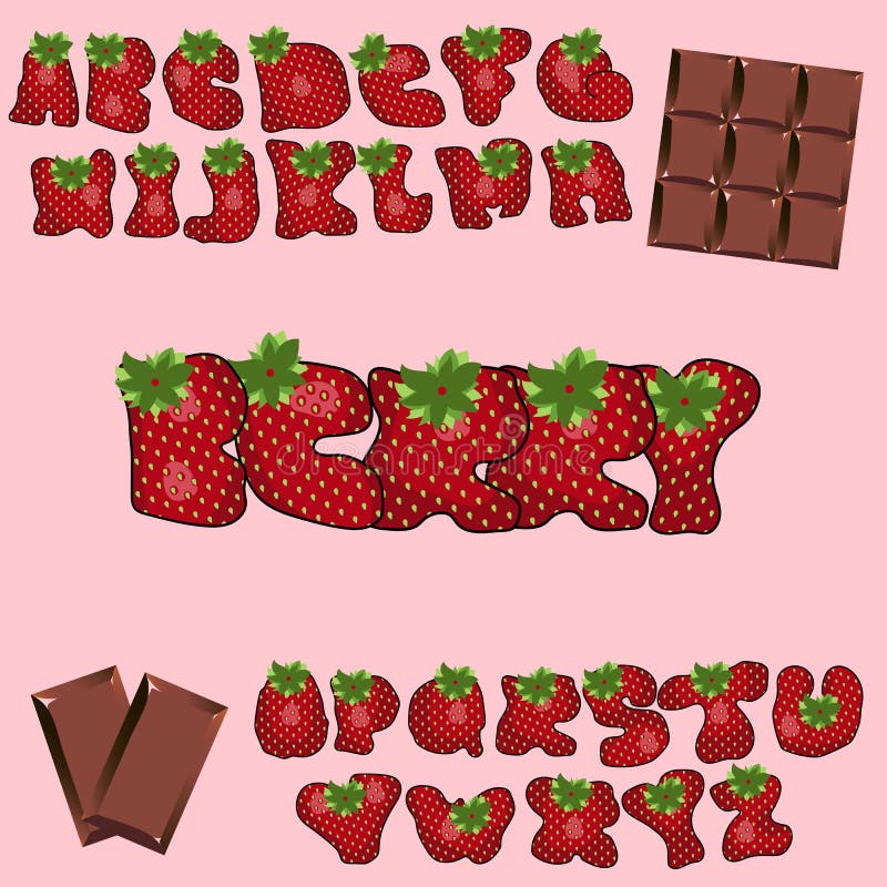 Strawberry Letters Alphabet Stock Illustrations 213 Strawberry