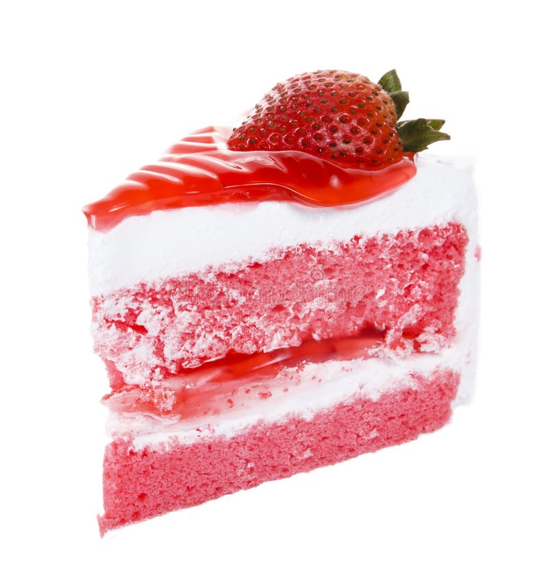 Strawberry fruit cake isolated