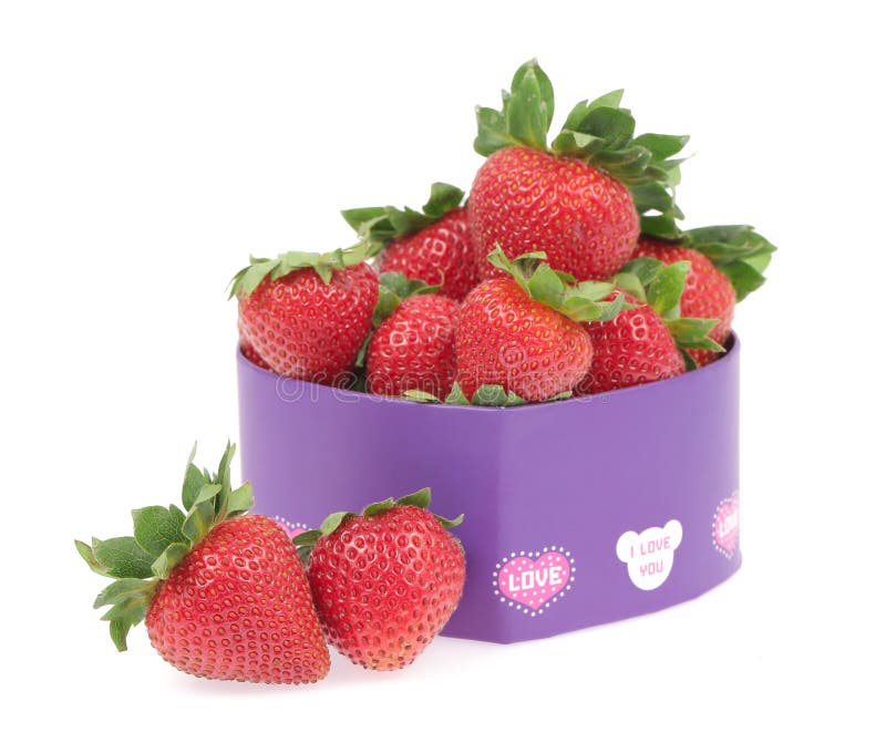 Strawberry in a gift box stock image. Image of sweet 44584835