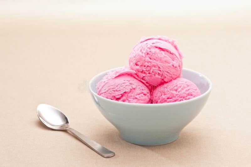 Strawberry ice cream cup stock photo. Image of bowl, scoop 40634058