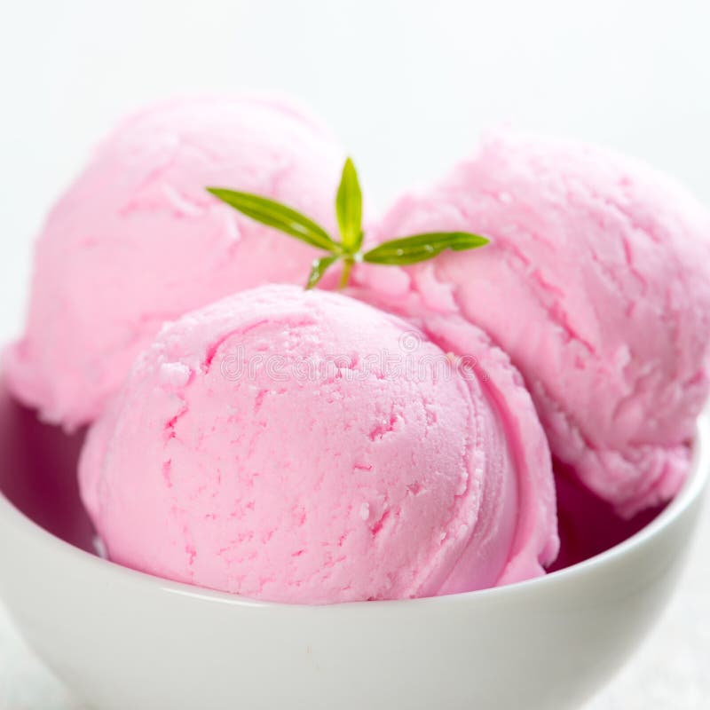 Strawberry Ice Cream In Cups Stock Image - Image of soft, refreshment ...