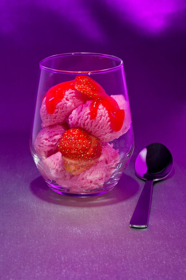Strawberry and Ice Cream Dessert Stock Photo Image of refreshment