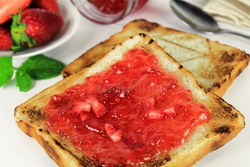 Strawberry Jam on Bread with Fresh Strawberry Stock Image Image of juicy, fresh 86139023