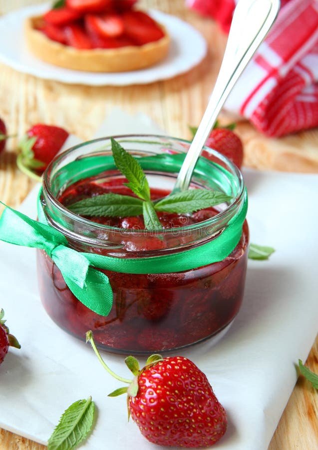 Homecanned Strawberry Jam In Jar Stock Image Image of sweet, food 33157833