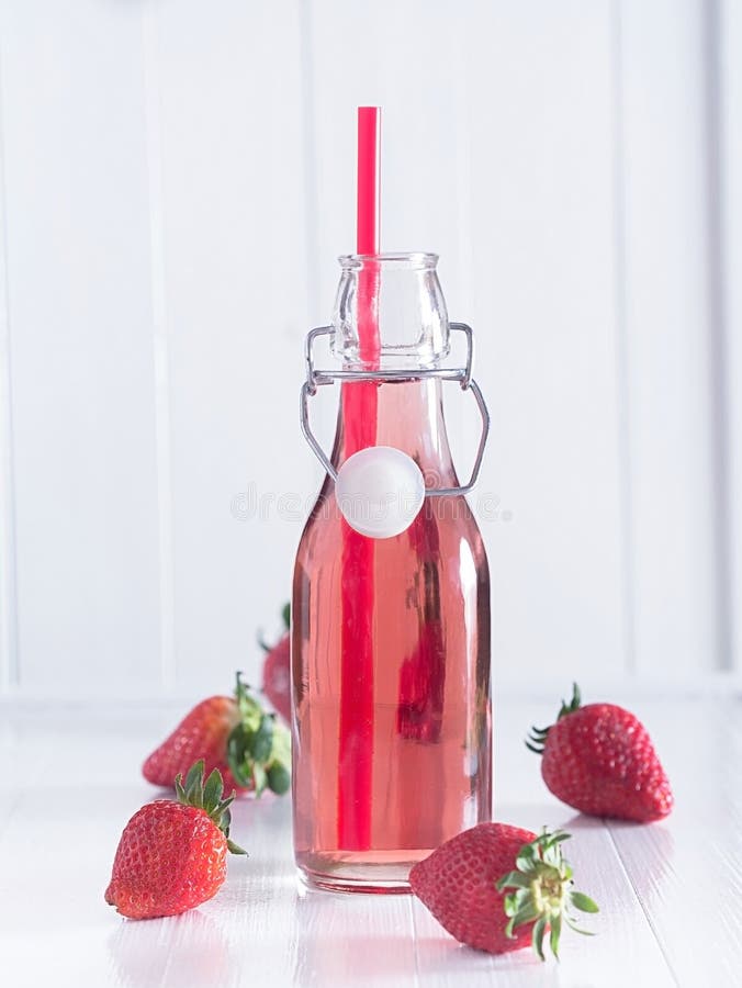 Strawberry Juice in a Bottle Stock Photo Image of clearance, juice