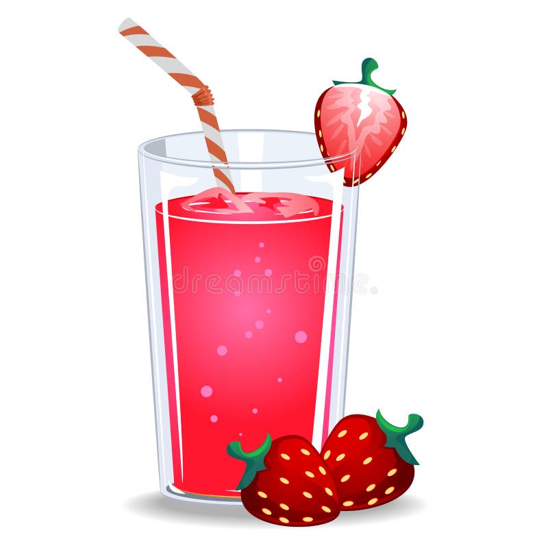 Strawberry Juice stock vector. Illustration of juicy - 73408989