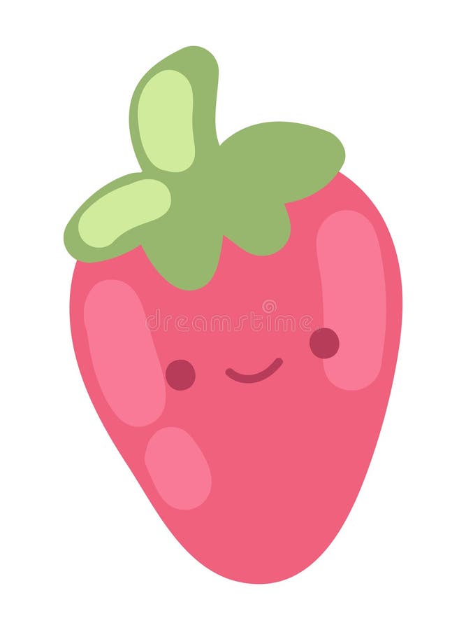 Kawaii Strawberry Fruit Icon Stock Illustrations 1,918 Kawaii