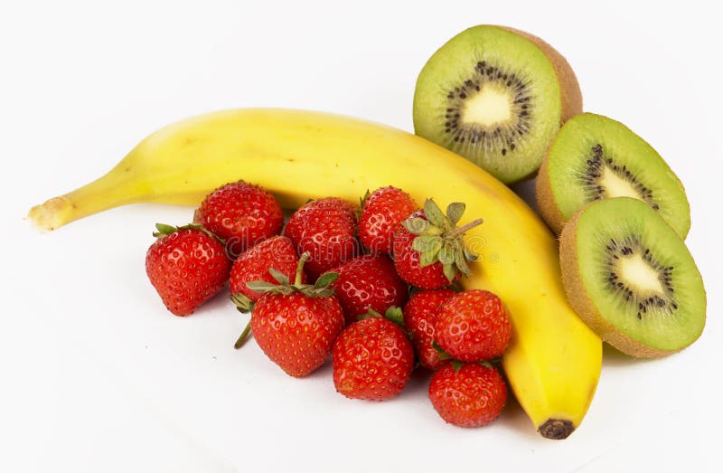 Strawberry, Kiwi And Banana Stock Image Image of food, green 26176367