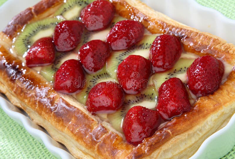 Strawberry and kiwi pie dessert