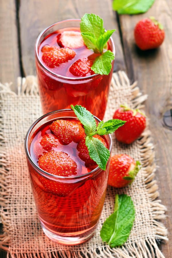 Strawberry Lemonade with Mint Stock Image Image of cocktail, drink
