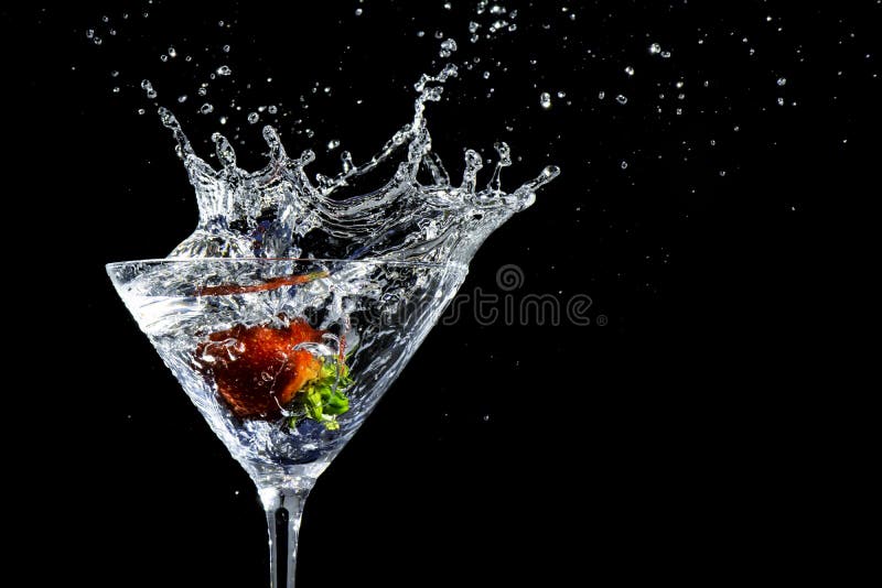 Strawberry Martini Drink Splash Stock Image Image of glass, cocktail