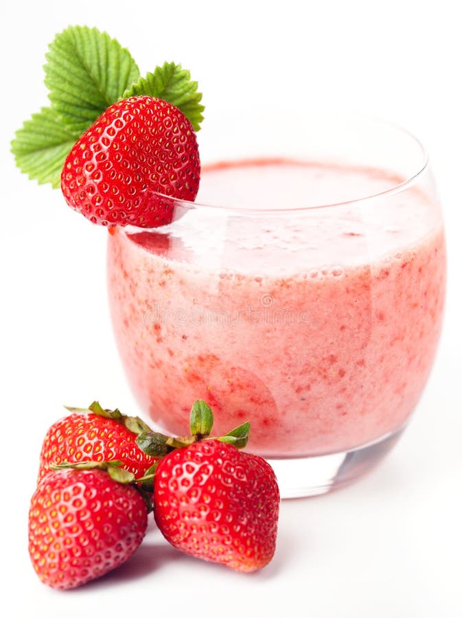Strawberry milk cocktail stock photo. Image of green 24951348