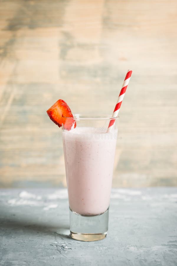 Strawberry Milkshake on the Rustic Background Stock Image Image of concrete, drink 91243701