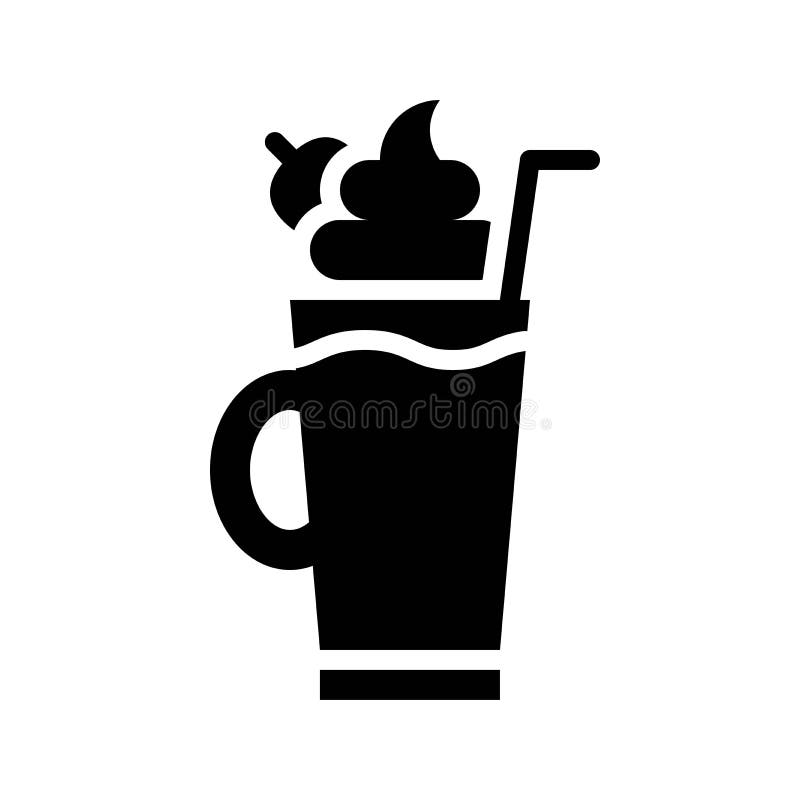 Strawberry milkshake vector illustration, Beverage solid style icon vector illustration