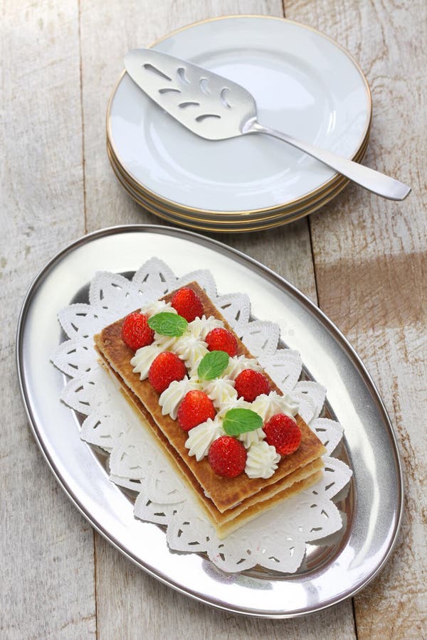 Strawberry Mille Feuille, French Pastry Stock Image - Image of dish ...