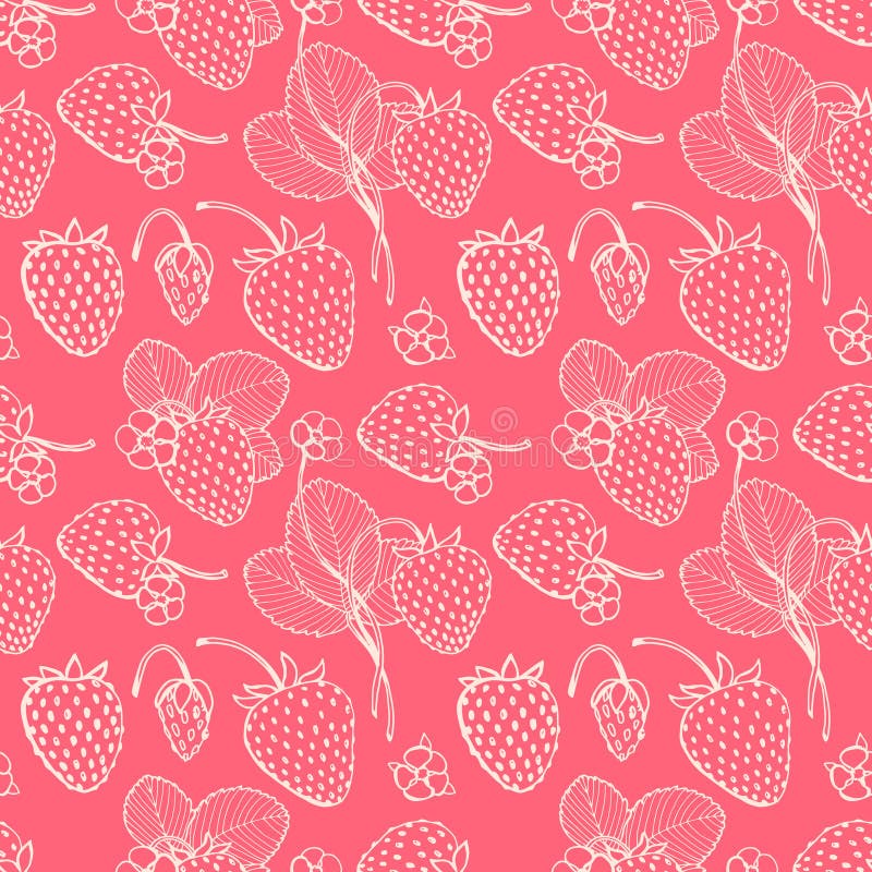 Strawberry pattern vector illustration