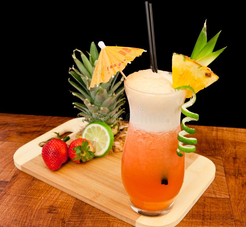 Strawberry pina colada stock photo. Image of decorated 24145304