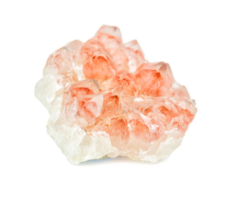 Strawberry quartz on a white background