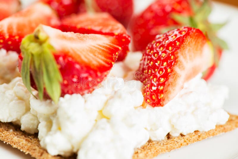 Strawberry Ricotta Cheese Sandwich Stock Photo Image of slice