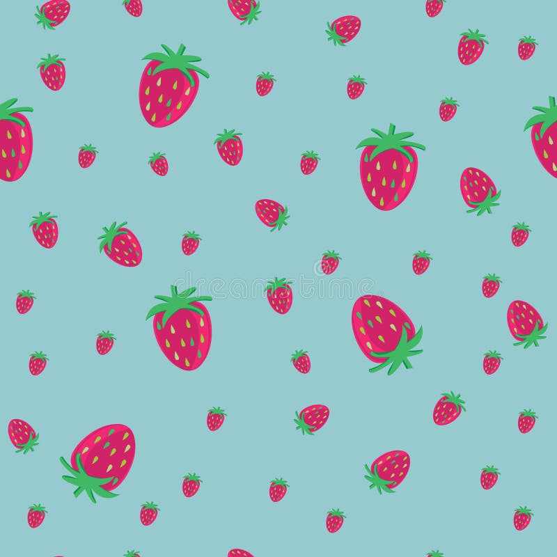 Strawberry S with Blue Light Background. Stock Vector Illustration of