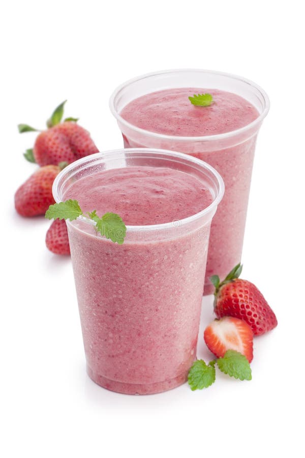 Strawberry Smoothie On White Background Stock Image ...