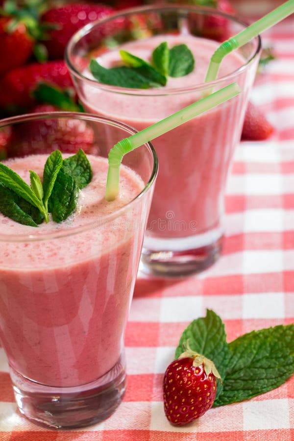 Strawberry smoothies.