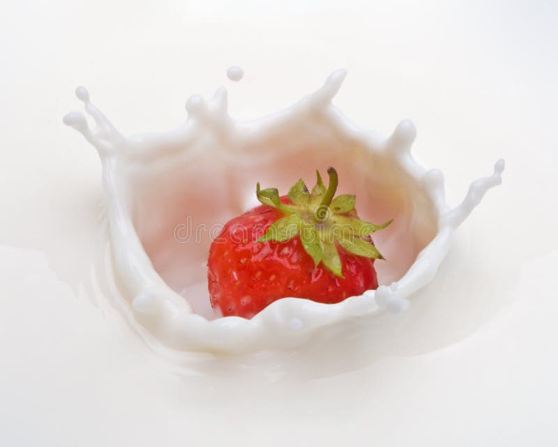 Strawberry splash stock photos