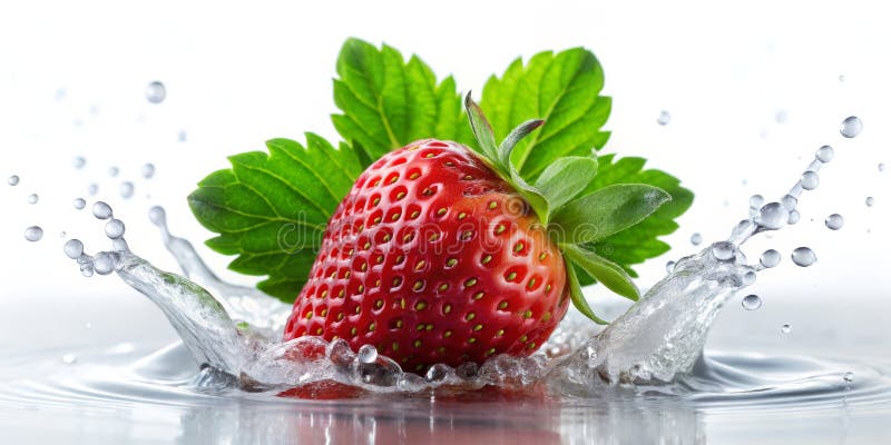 Strawberry Splash A Close-Up of Freshness and Watery Delight vector illustration