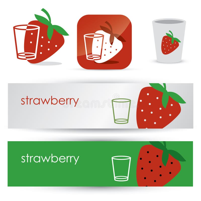 Strawberry symbols stock vector. Illustration of berry - 28240841