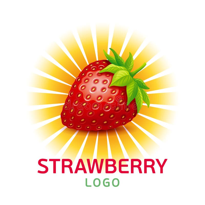 Strawberry vector logo. stock vector. Illustration of background