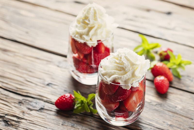 Strawberry with whipped cream