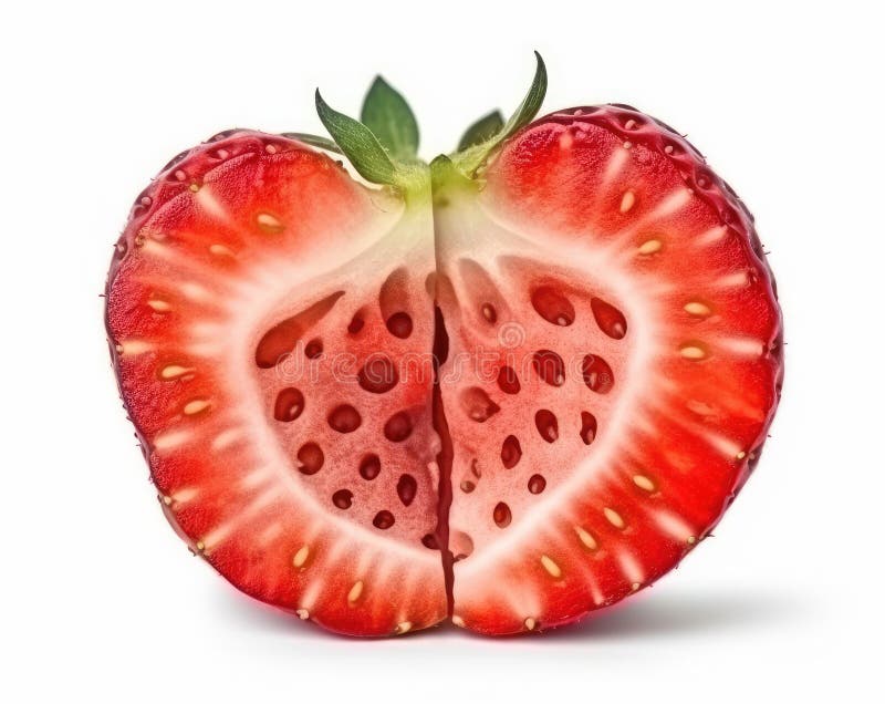 Strawberry cut in half stock illustration. Illustration of fruit