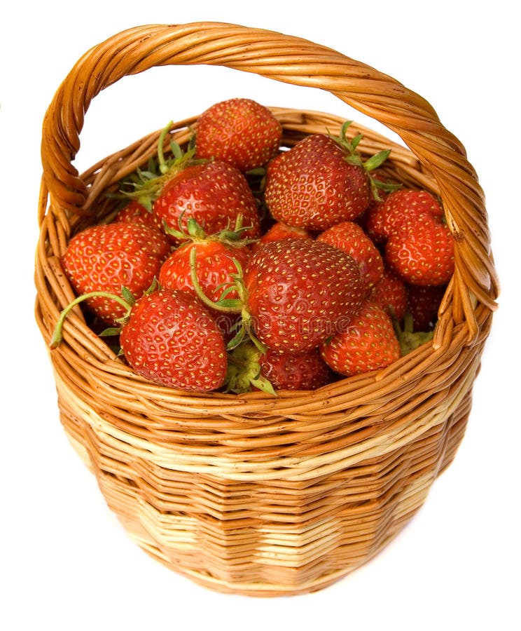 Strawberry in wicker basket